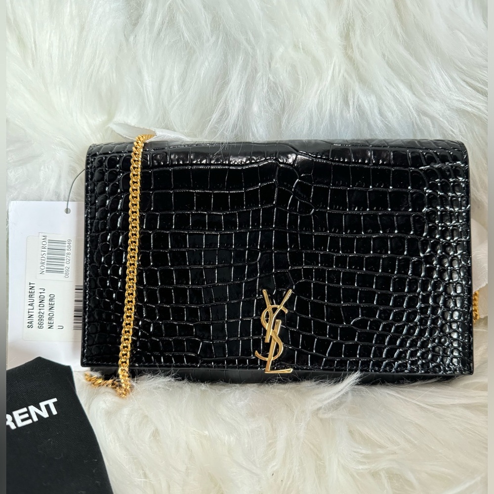 Saint Lauren Monogram Wallet in Chain
